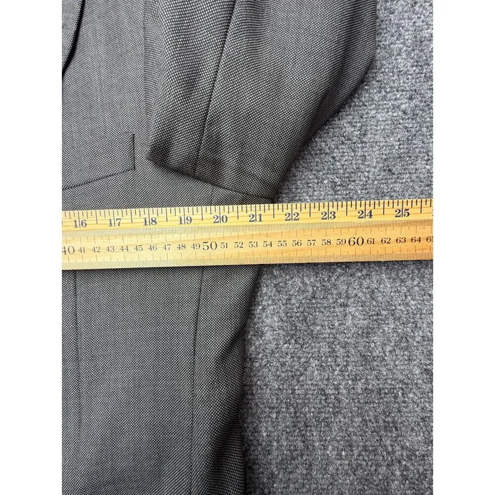 Hickey Freeman 44L Loro Piana Super 120s Wool Sport Coat Gray Made USA
